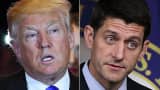 Donald Trump, Republican presidential candidate and Paul Ryan, Speaker of the House