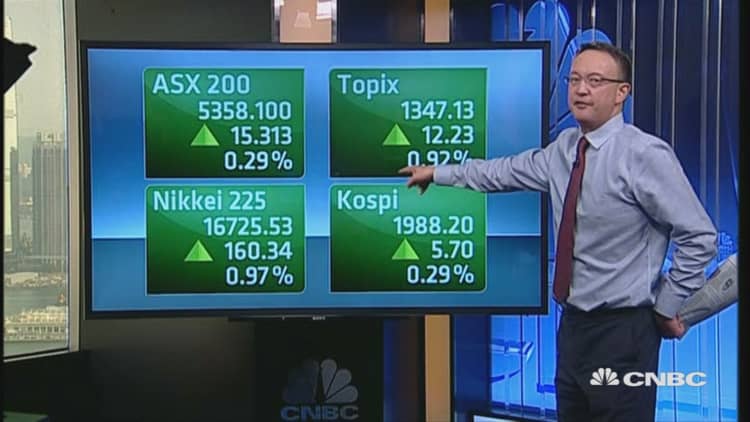 Asian stocks open in the green 