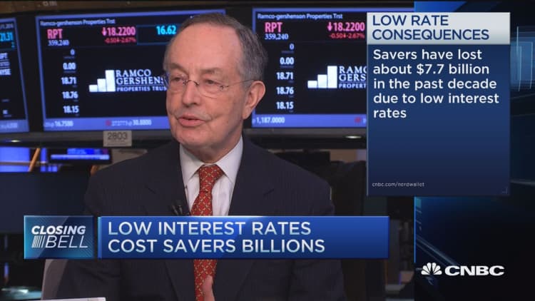 Low interest rates cost savers billions: CEO 