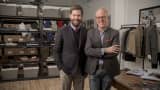Jeff Hansen and Peter Manning, co-founders of the Peter Manning fashion line, produce clothing for shorter men.