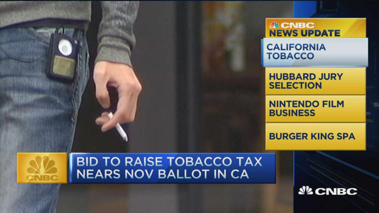 CNBC update: Bid for Calif. cigarette tax hike 