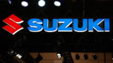 Suzuki Motor Corporation logo is shown on display at the 2016 Tokyo Auto Salon car show on January 15, 2016 in Chiba, Japan.