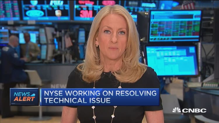 NYSE working on resolving technical issue