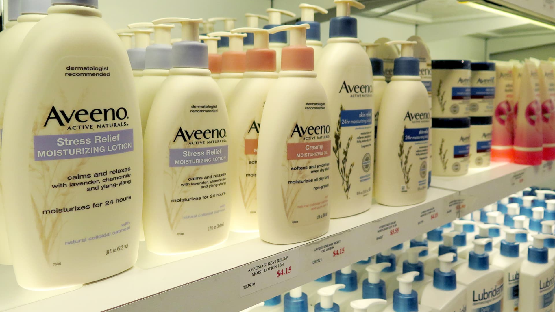 Aveeno skincare, a Johnson & Johnson product.
