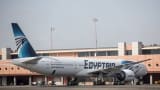 An EgyptAir plane is seen parked the terminal at Cairo International Airport on May 20, 2016