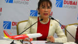 VietJet founder Nguyen Thi Phuong Thao speaks at a press conference in Dubai in November 2015. In less than five years, the businesswoman has turned VietJet into a serious rival to flagship carrier Vietnam Airlines.