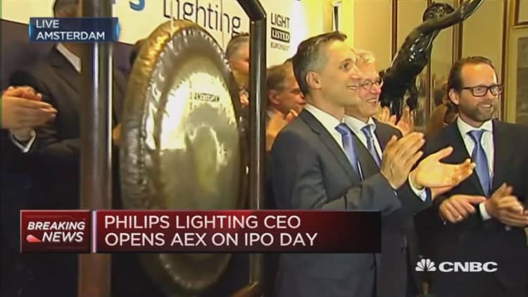 Philips Lighting shares as 'historic' market debut