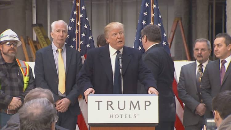 Campaign not helping business at Trump Hotels