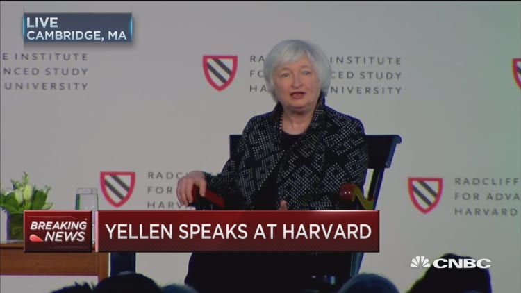 Yellen speaks at Harvard