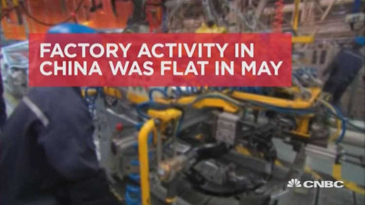 China manufacturing and services PMI fall in May