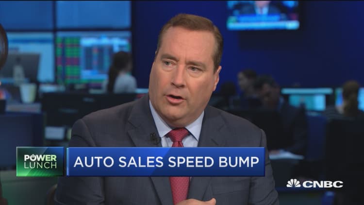 Auto sales speed bump