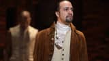 Actor, composer Lin-Manuel Miranda performs on stage during "Hamilton"