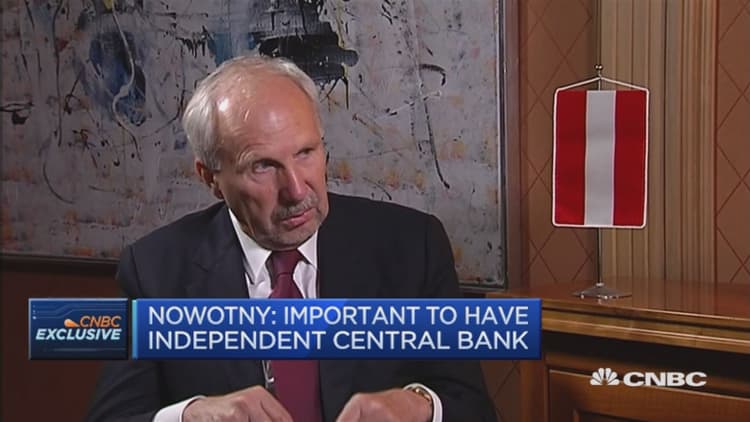 Important to have independent central bank: Nowotny 