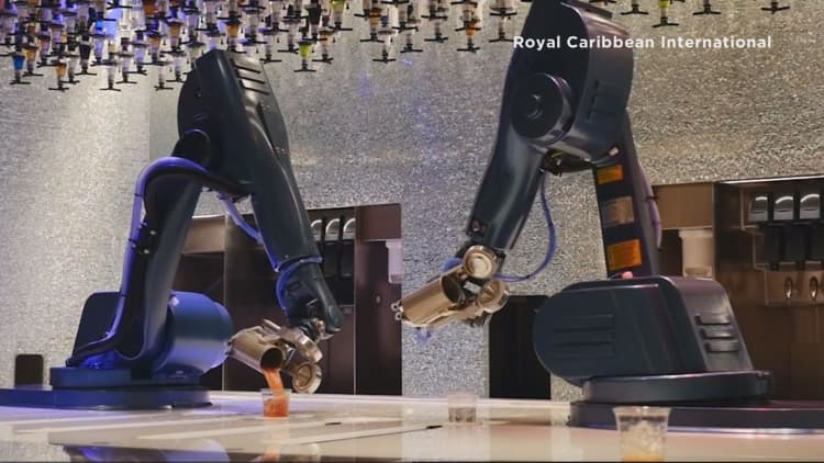 Robots serve you drinks on this Royal Caribbean cruise ship