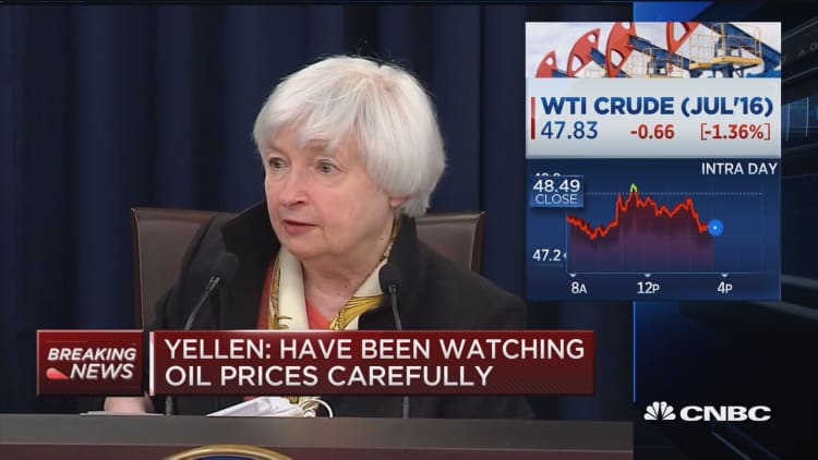 Yellen: We have been watching oil prices carefully