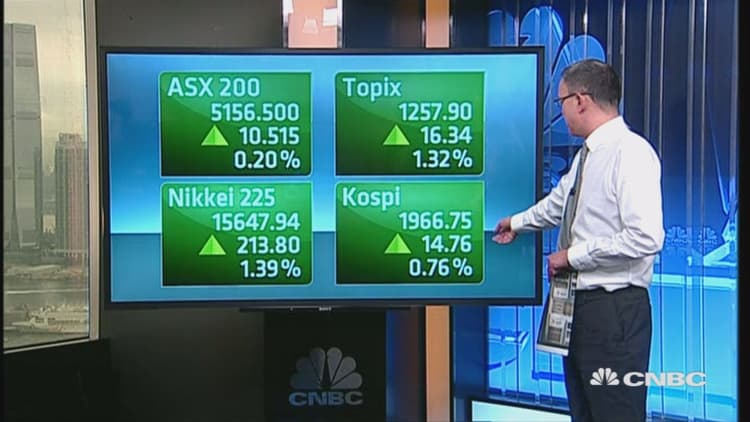 Asia markets open in the green