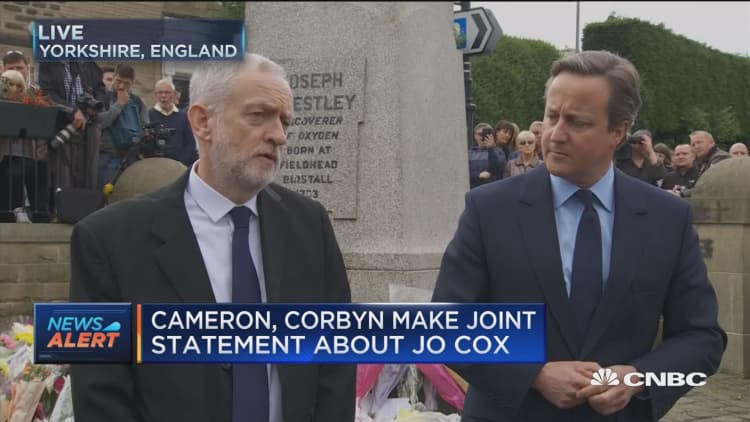 Cameron, Corbyn on killing of Jo Cox