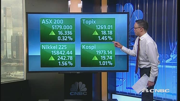Asian shares open higher