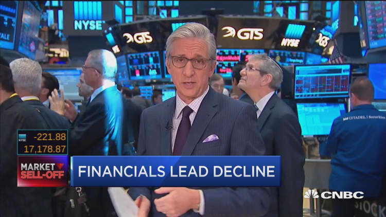 Financials lead declines at market open