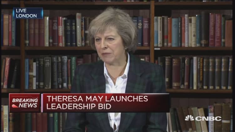 Our country needs strong leadership: Theresa May