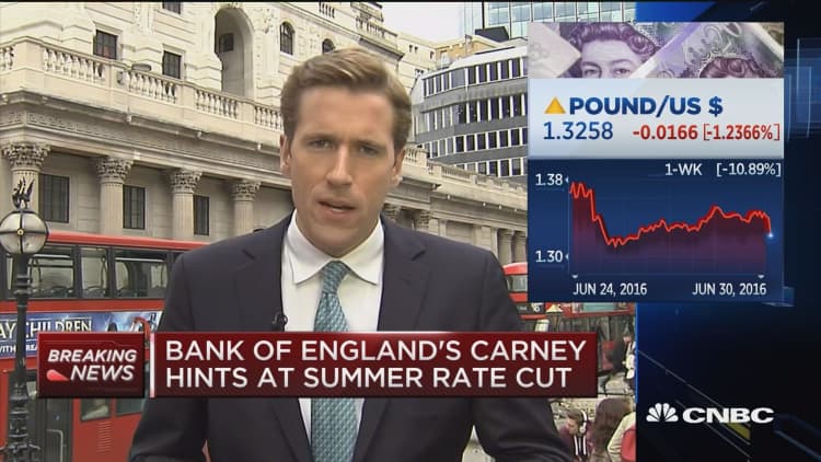 Pound suffers as Carney suggests easing