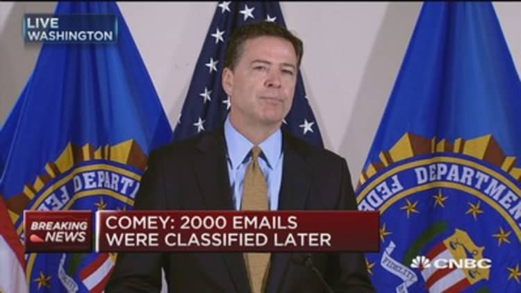 Comey: 110 Clinton emails contained classified info 