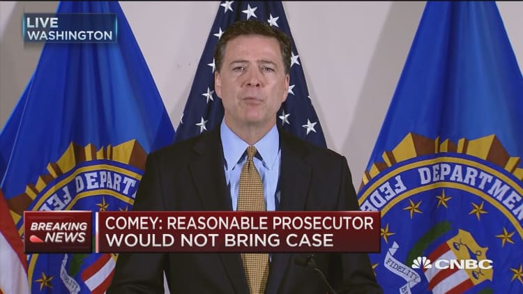Comey: No charges are appropriate in Clinton case