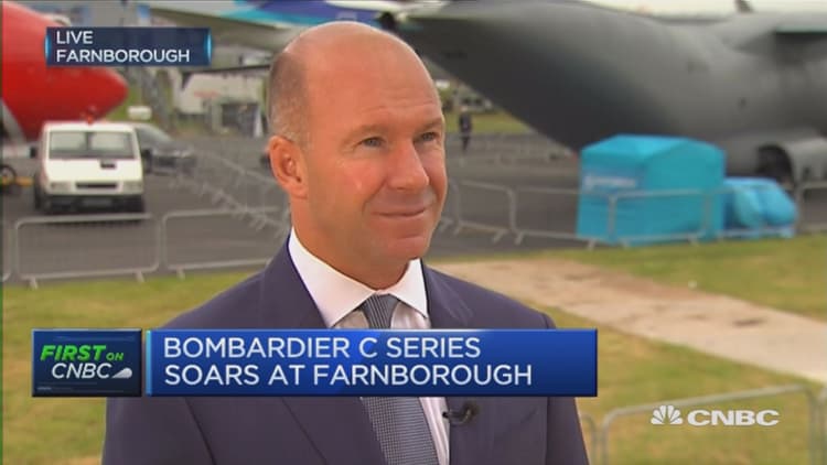 Bombardier C-series soars at Farnborough