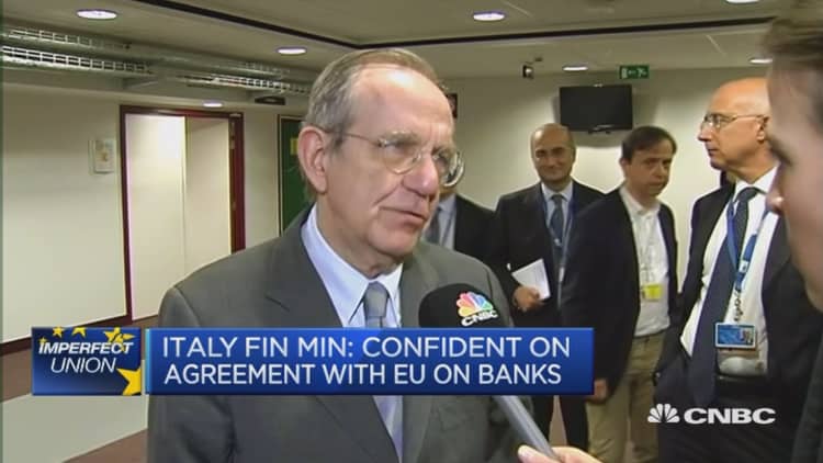 Confident on agreement with EU on banks: Italy Fin Min
