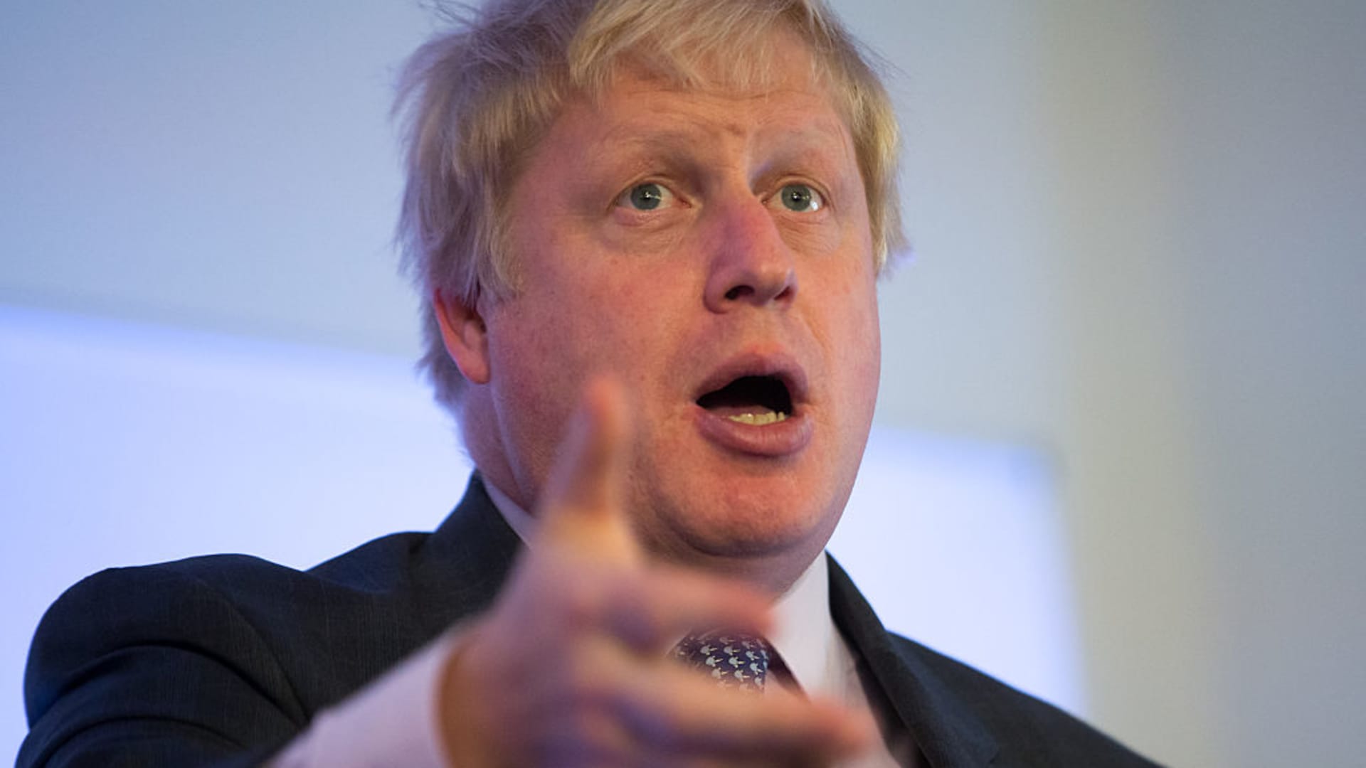 Conservative MP Boris Johnson speaks as he visits Bristol on May 14, 2016 in Bristol, England.