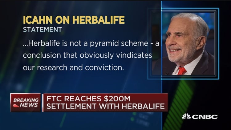 Icahn statement on Herbalife