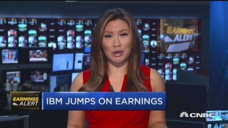 IBM jumps on earnings