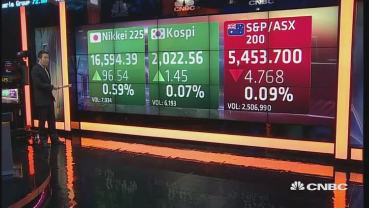 Asian shares open mixed
