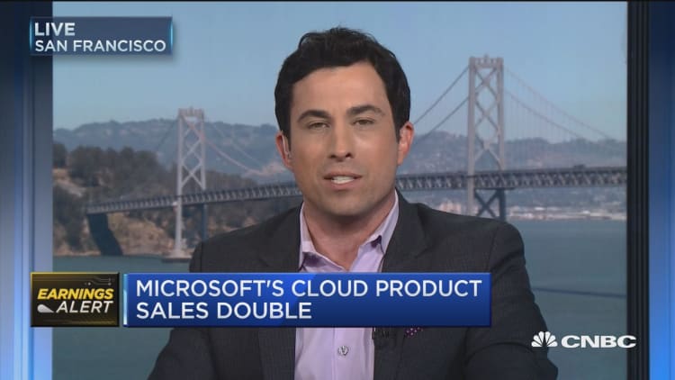 Microsoft's cloud product sales double