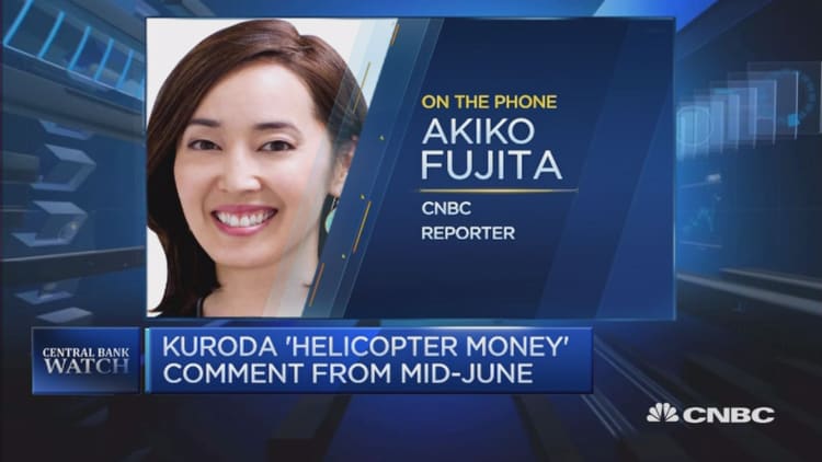 Kuroda 'helicopter money' comment from mid-June