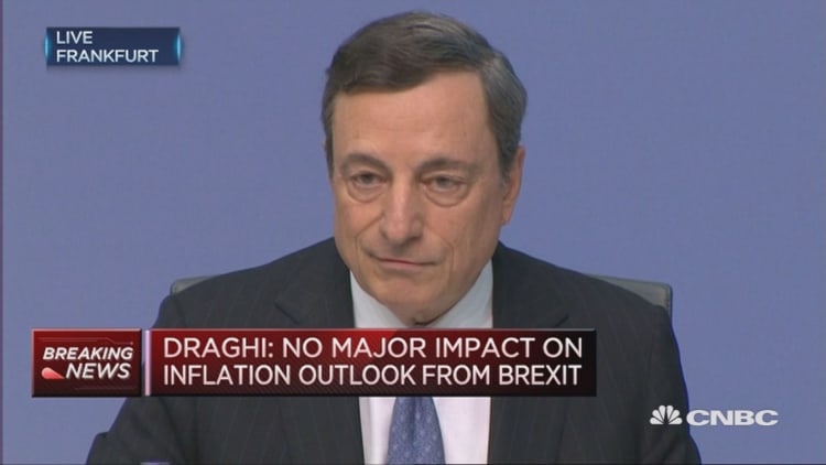 Brexit and inflation: Draghi