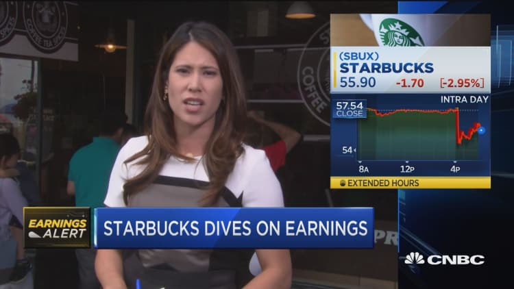 Starbucks dives on earnings