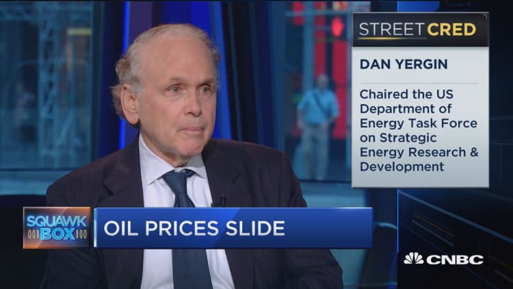 Oil prices slide on global glut