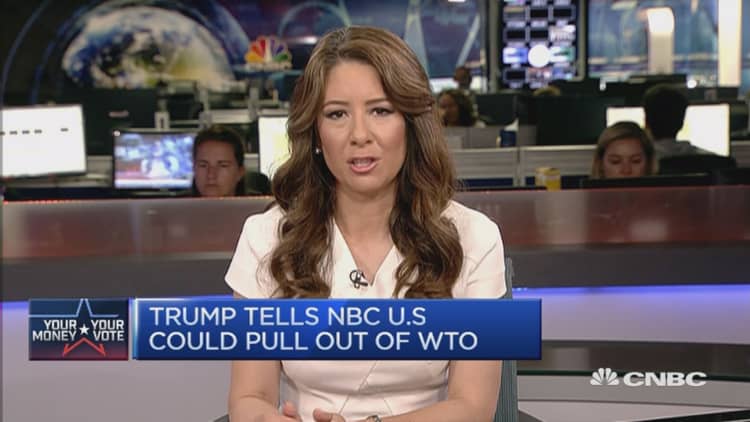 US could pull out of WTO: Trump tells NBC