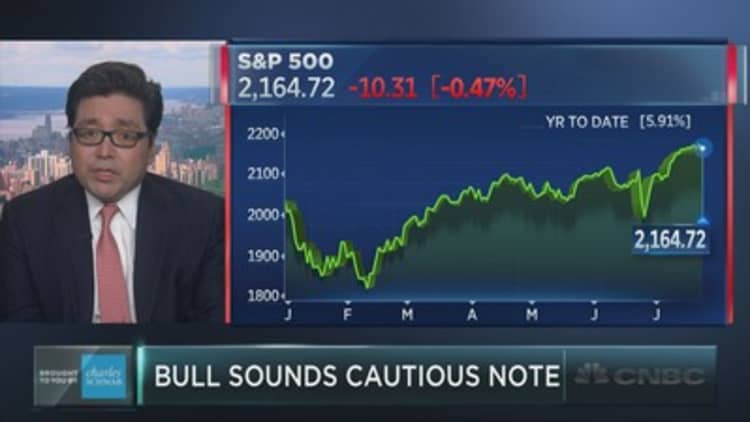 Bullish Tom Lee says stocks may suffer August slide