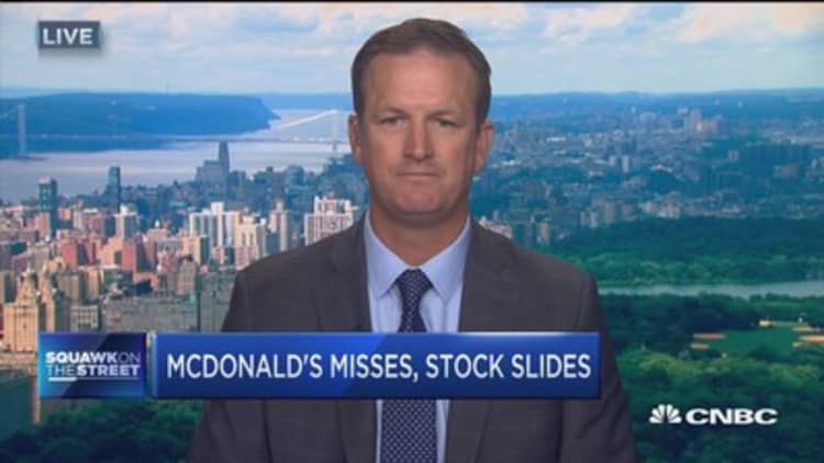 McDonald's serves a miss, stock slides