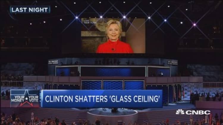 Hillary Clinton shatters 'glass ceiling'