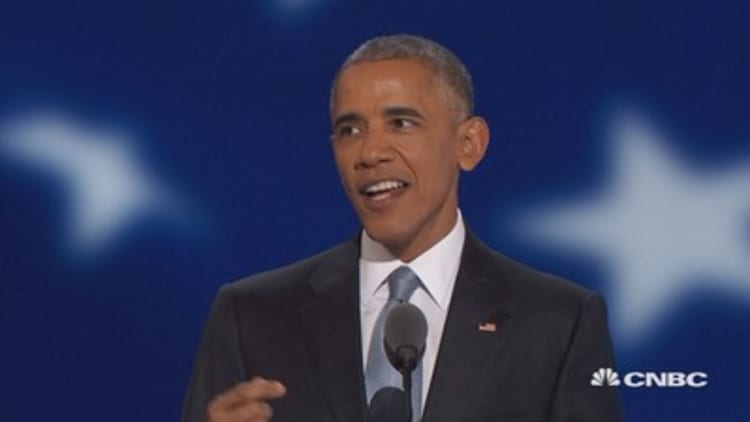 Obama: Hillary is a leader with real plans to break barriers 