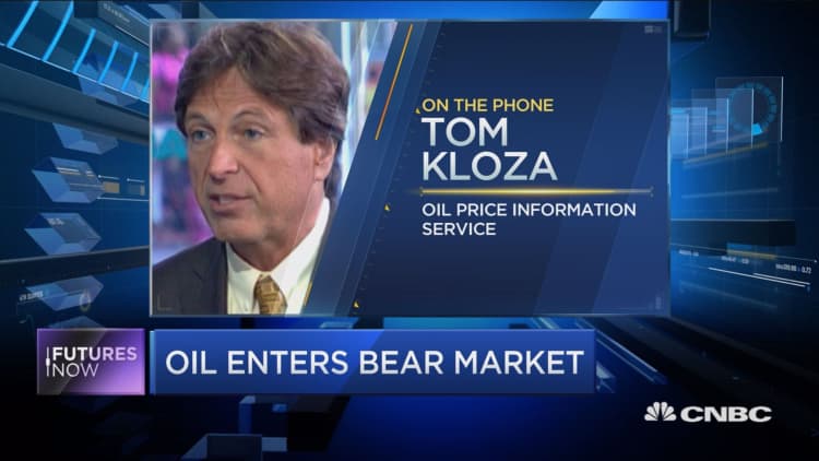 Oil nearing bear market