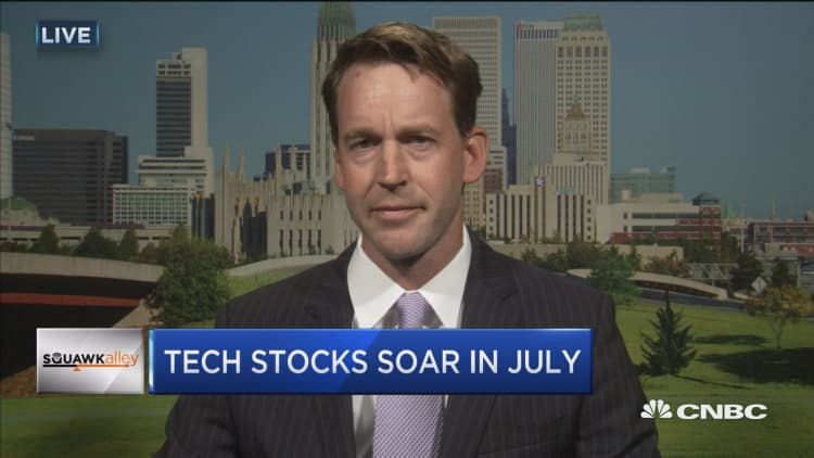 Tech stocks soar in July