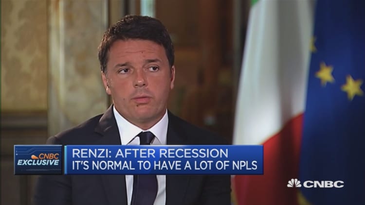 Growth is best way to solve NPL problem: Italy PM