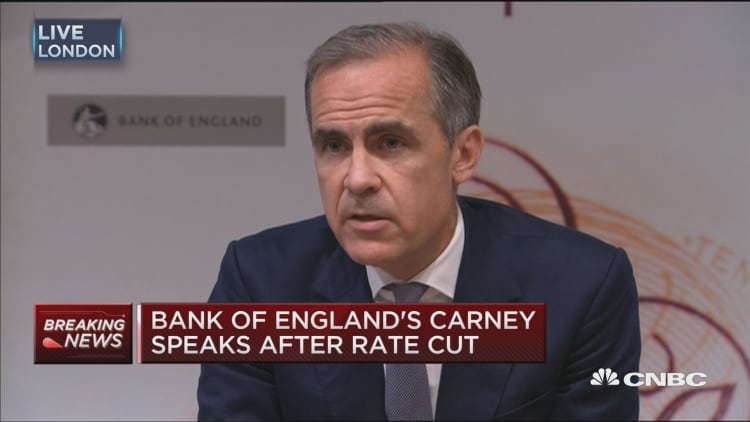 BOE's Carney speaks after rate cut