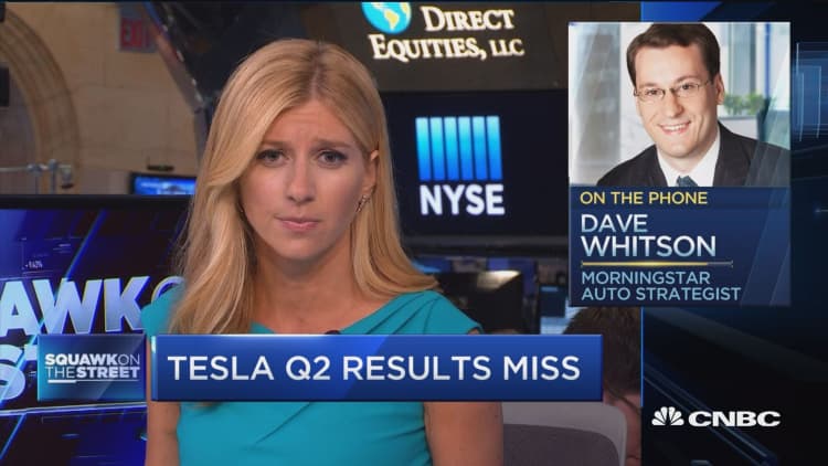 Tesla Q2 results miss