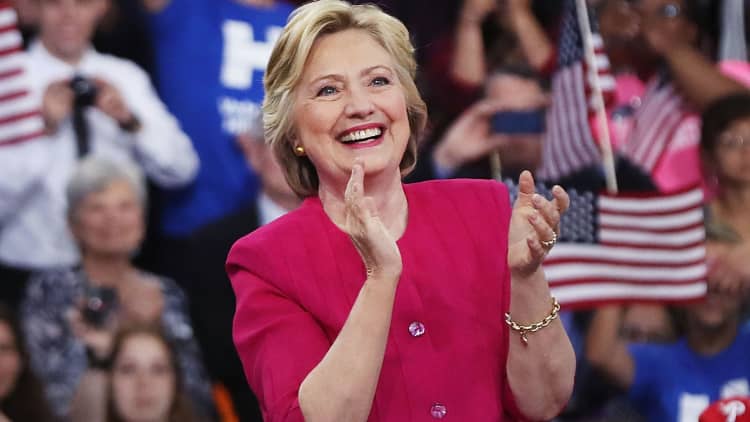 Clinton polling in nearly double-digit lead over Trump