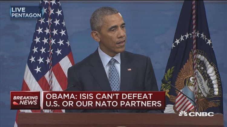 Obama: Isis can't defeat U.S. or our NATO partners